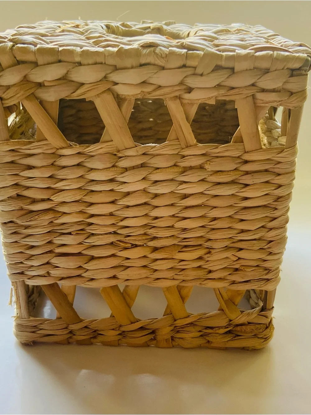 Boho Natural Woven Square Basket (Vase, Plant Stand, or Tissue Box)